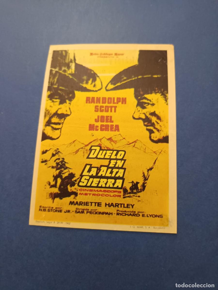 Cine: PROGRAMA DE CINE DUELO EN LA ALTA SIERRA RANDOLPH SCOTT