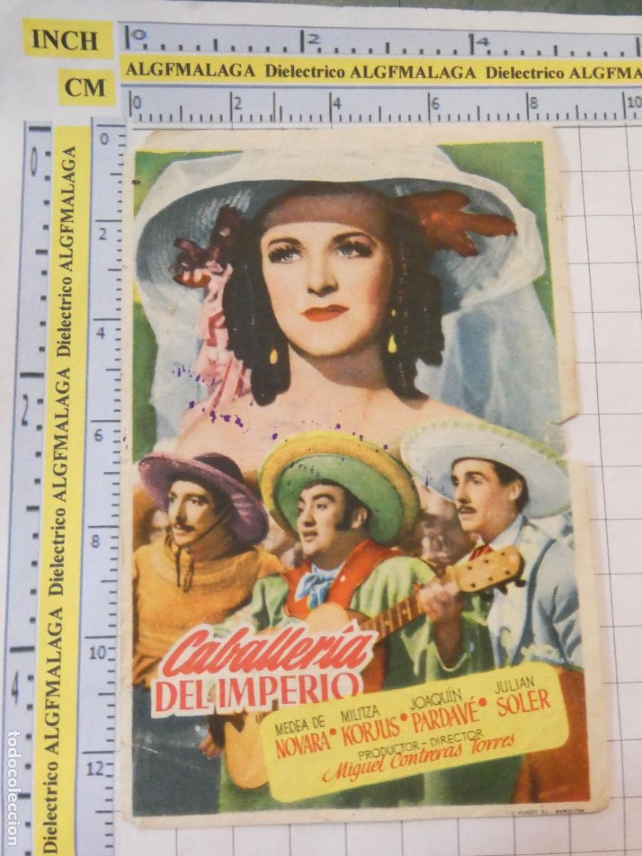 Cine: PROGRAMA DE MANO. CINE. PEL&Iacute;CULA. CABALLER&Iacute;A DEL IMPERIO TEATRO CALDER&Oacute;N DE LA BARCA. 581
