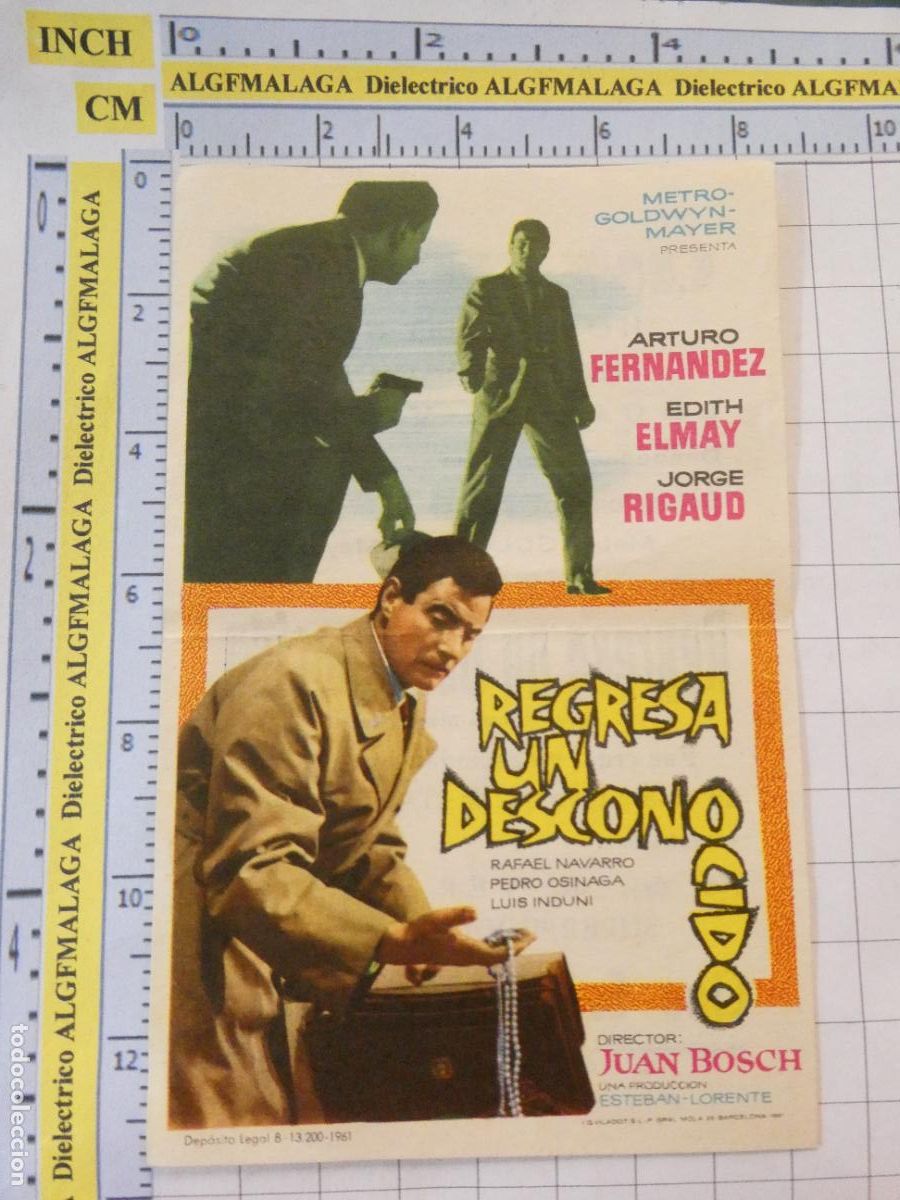 Cine: PROGRAMA DE MANO. CINE. PEL&Iacute;CULA. REGRESA UN DESCONOCIDO CINE ESPA&Ntilde;OL ANDUJAR JAEN. 584