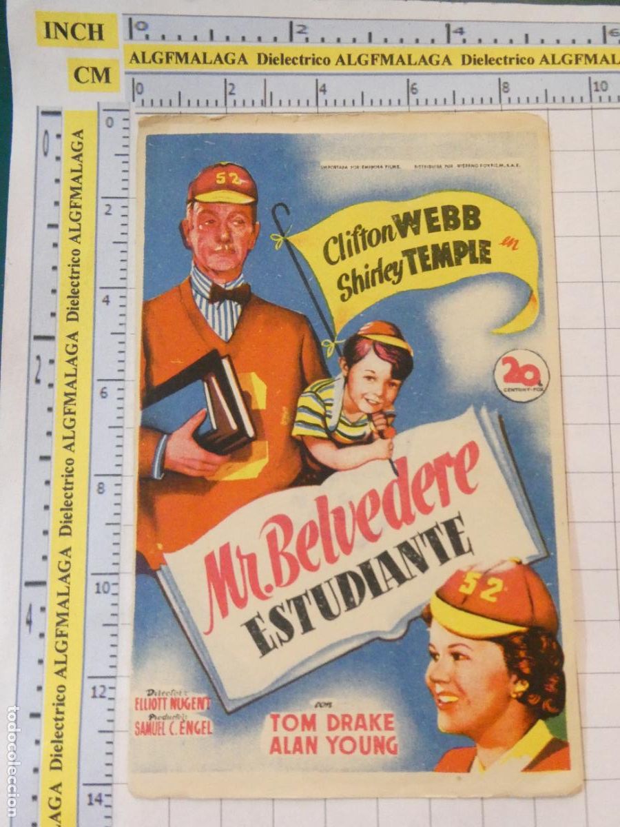 Cine: PROGRAMA DE MANO. CINE. PEL&Iacute;CULA. MR BELVEDERE ESTUDIANTE. 592