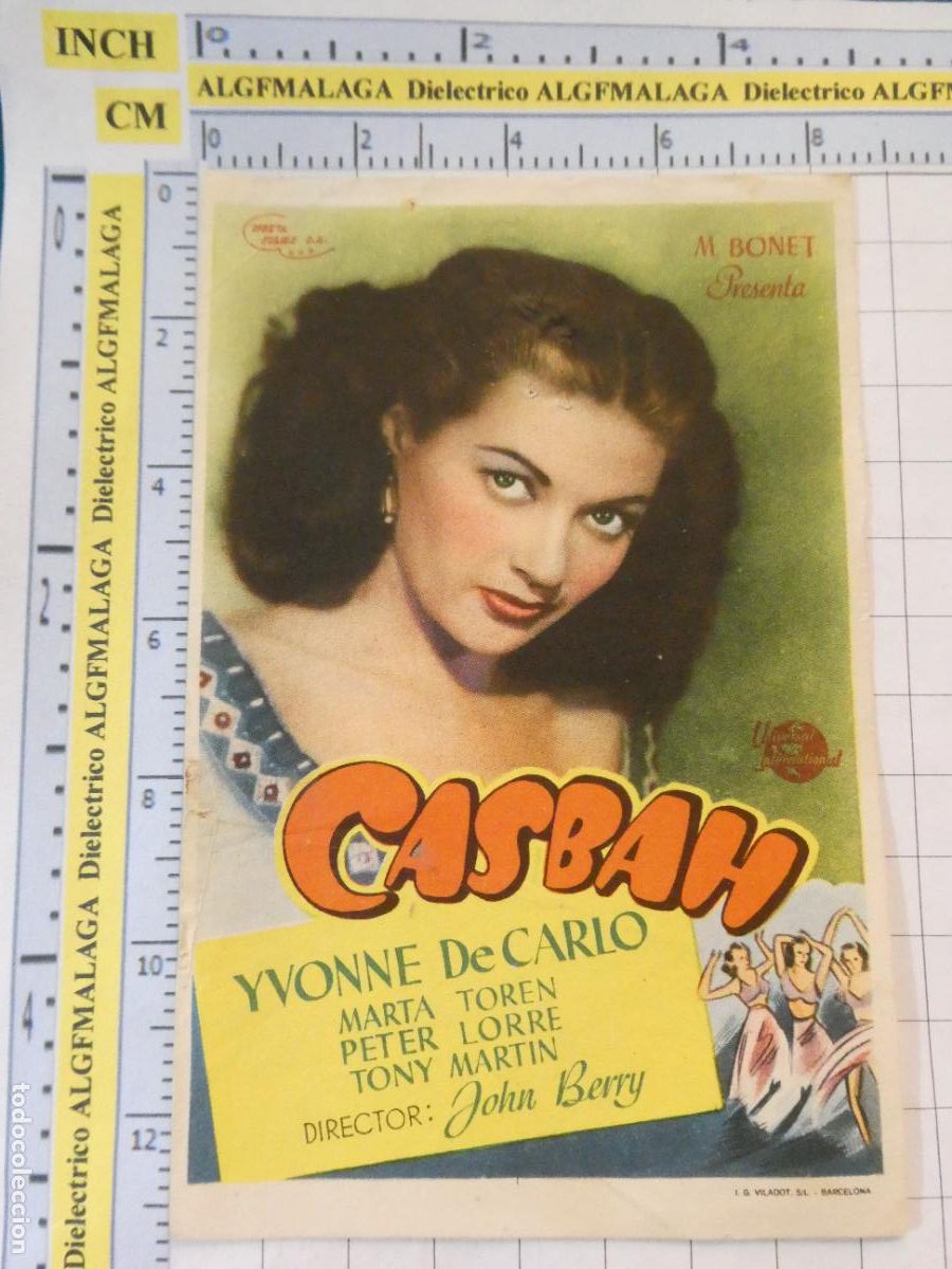 Cine: PROGRAMA DE MANO. CINE. PEL&Iacute;CULA. CASBAH. 593