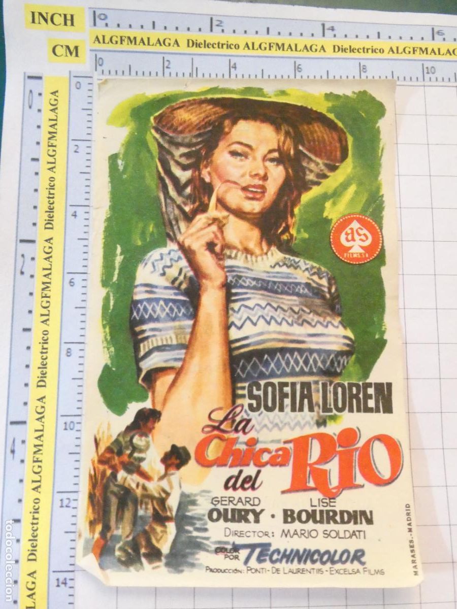 Cine: PROGRAMA DE MANO. CINE. PEL&Iacute;CULA. SOFIA LOREN LA CHICA DEL RIO CINE PALAFOX. 595