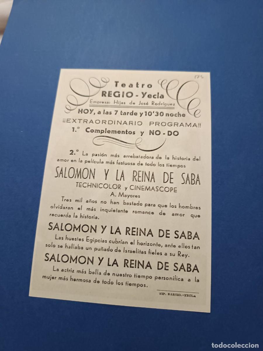 Cine: PROGRAMA DE CINE SALOMON Y LA REINA DE SABA YUL BRYNNER - Foto 2