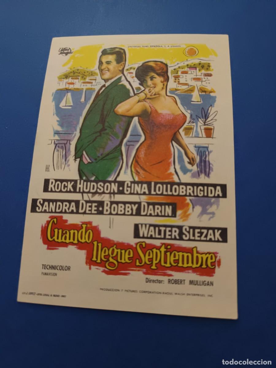 Cine: PROGRAMA DE CINE CUANDO LLEGUE SEPTIEMBRE ROCK HUDSON