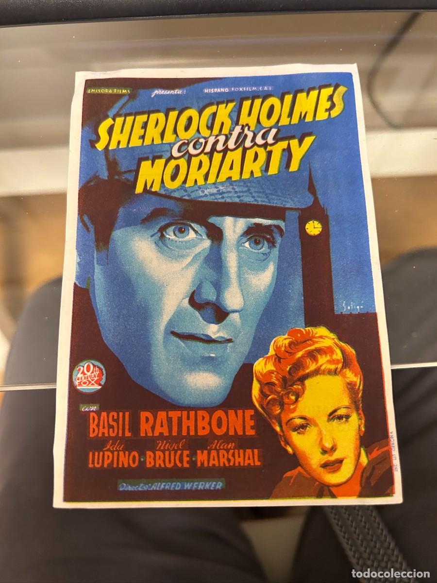Cine: &ordm;1474 SHERLOCK HOLMES CONTRA MORIARTY CINEMA ALHAMBRA ZARAGOZA CON PUBLICIDAD BUEN ESTADO
