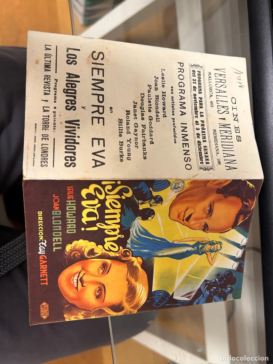 Cine: &ordm;1478 SIEMPRE EVA CINES VERSALLES Y MERIDIANA BARCELONA CON PUBLICIDAD BUEN ESTADO