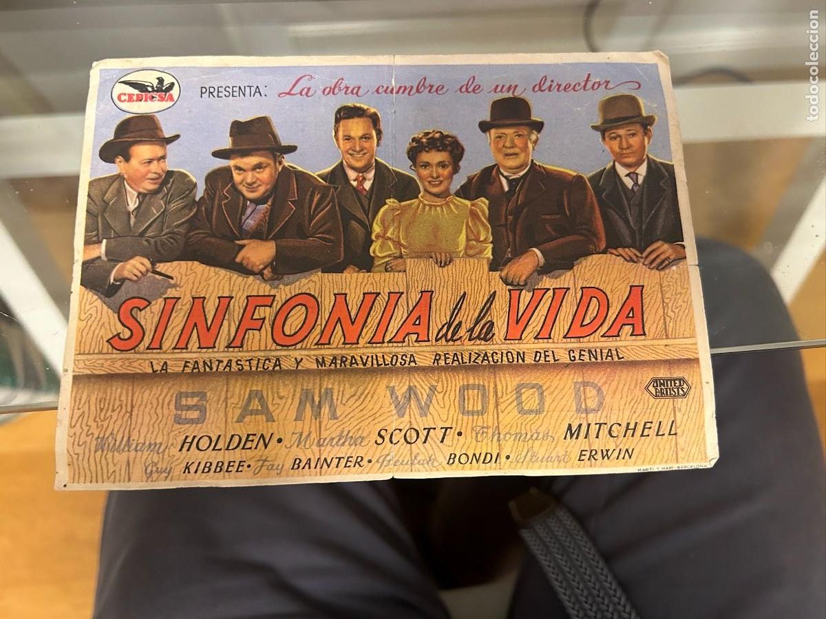 Folhetos de m&atilde;o de filmes antigos de cinema: &ordm;1488 SINFONIA DE LA VIDA CINE MODERNO JATIVA CON PUBLICIDAD CORRECTO
