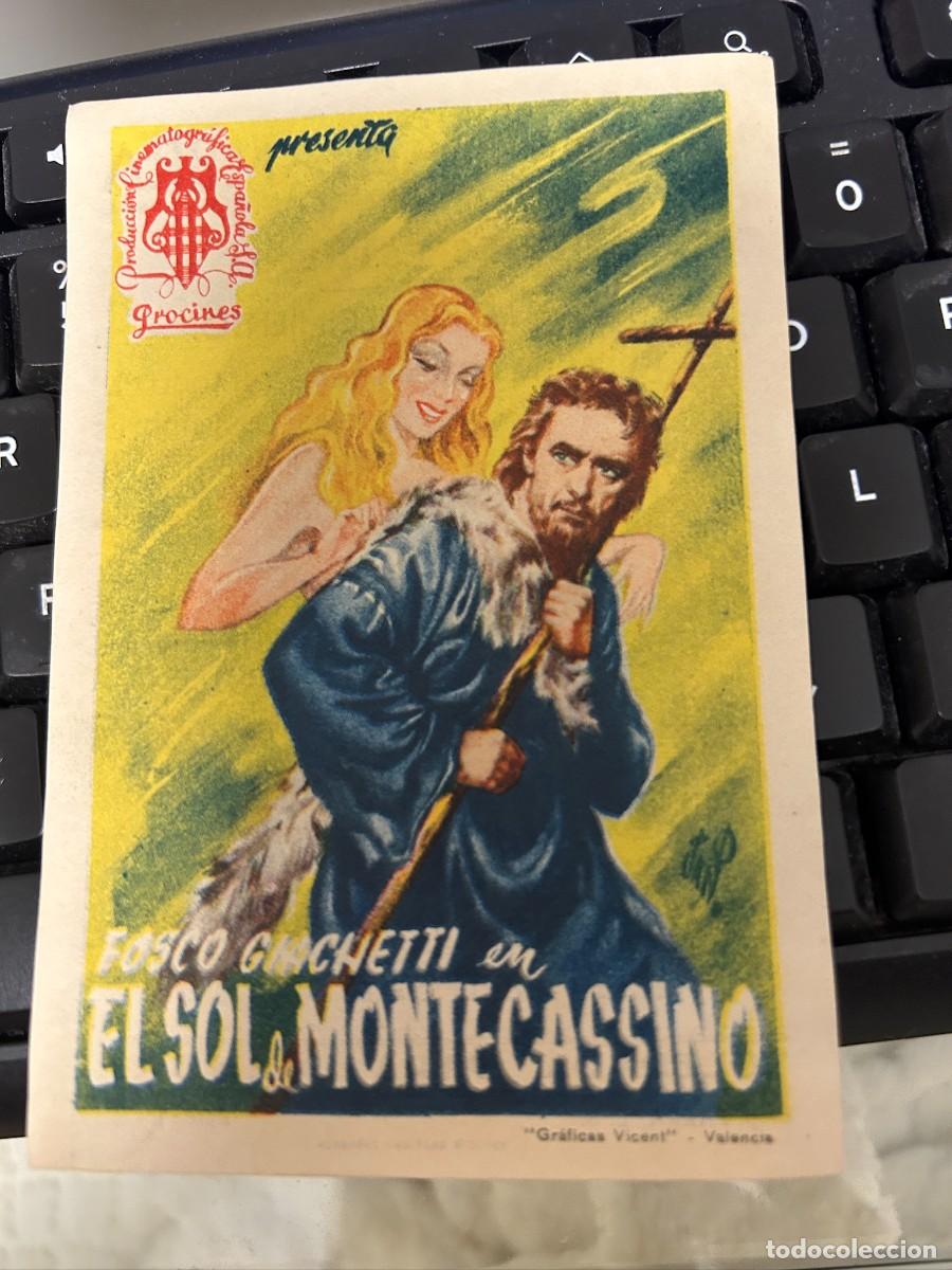 Cine: &ordm;1504 EL SOL DE MONTECASSINO CINEMA ALHAMBRA ZARAGOZA CON PUBLICIDAD BUEN ESTADO