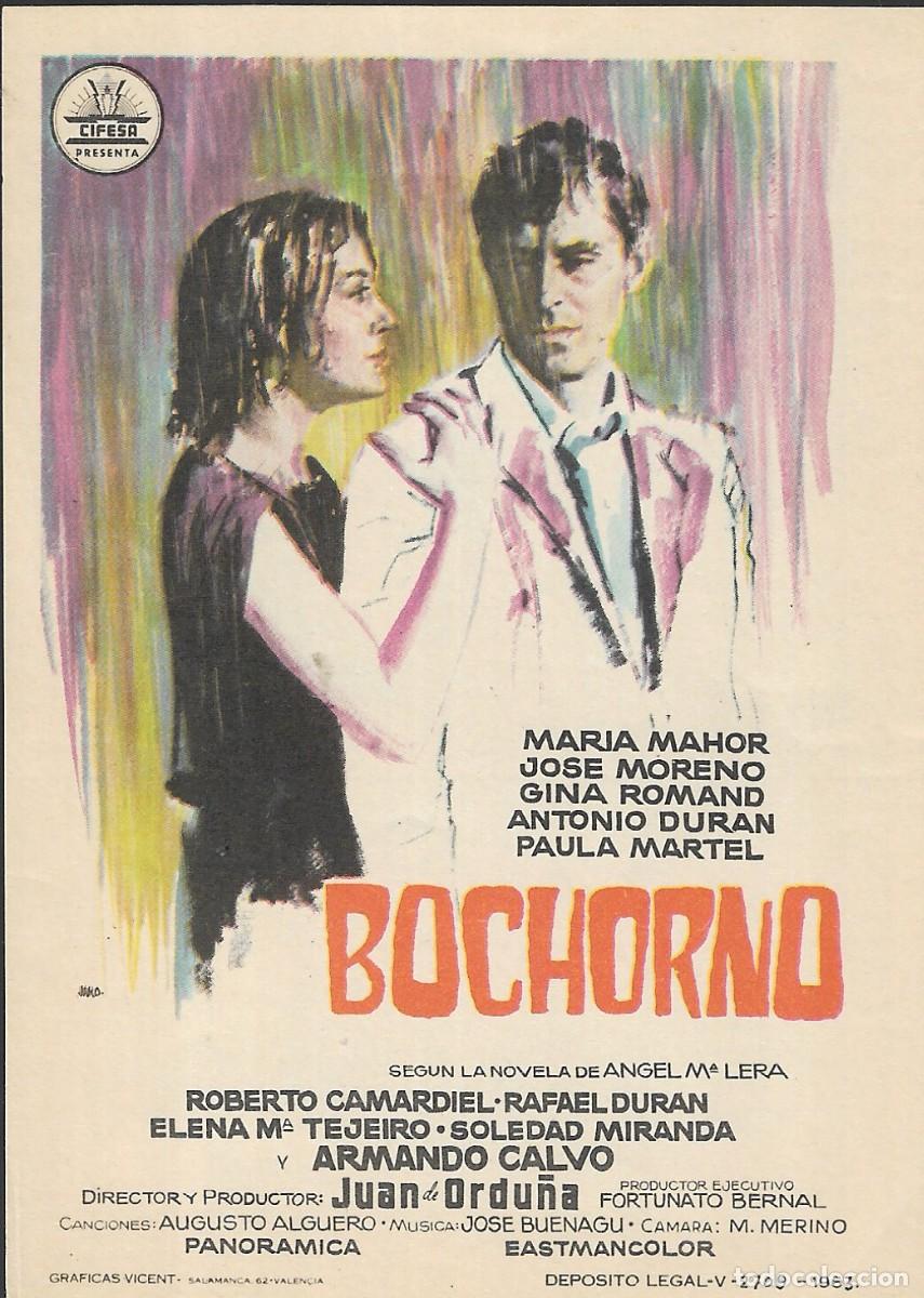 Cine: PROGRAMA DE CINE - BOCHORNO - MAR&Iacute;A MAHOR, JOS&Eacute; MORENO - 1963 - JANO - SIN PUBLICIDAD.