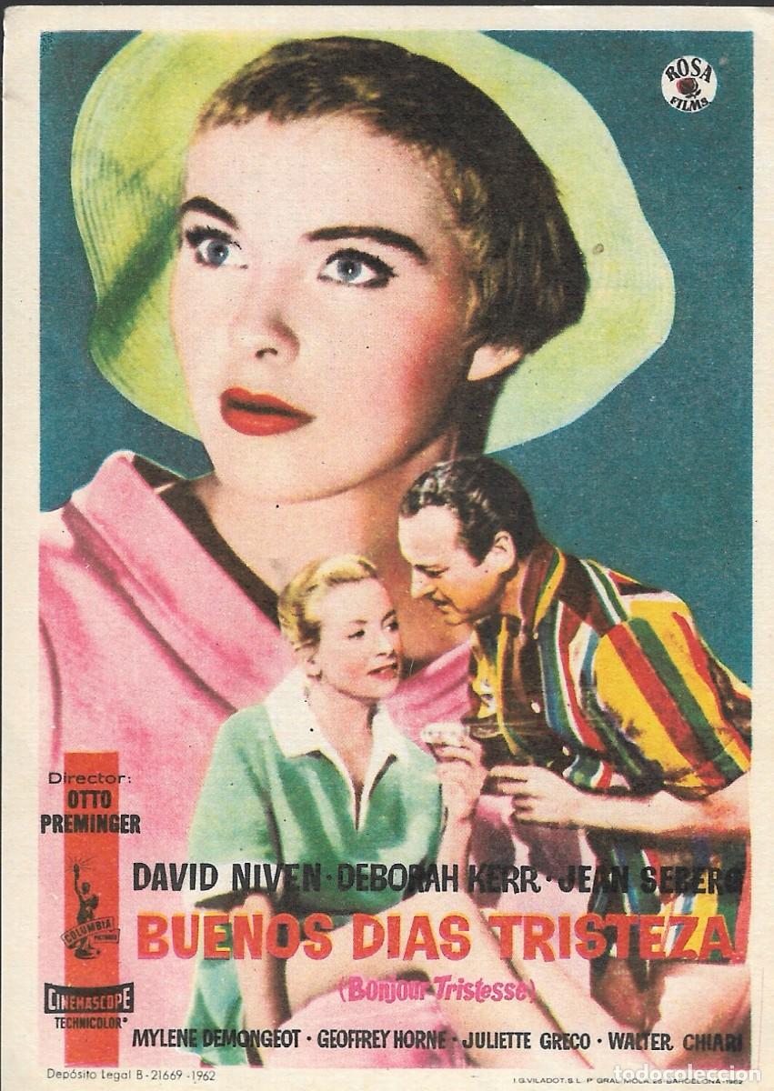 Cine: PROGRAMA DE CINE - BUENOS D&Iacute;AS TRISTEZA - DEBORAH KERR, DAVID NIVEN - 1962 - SIN PUBLICIDAD.