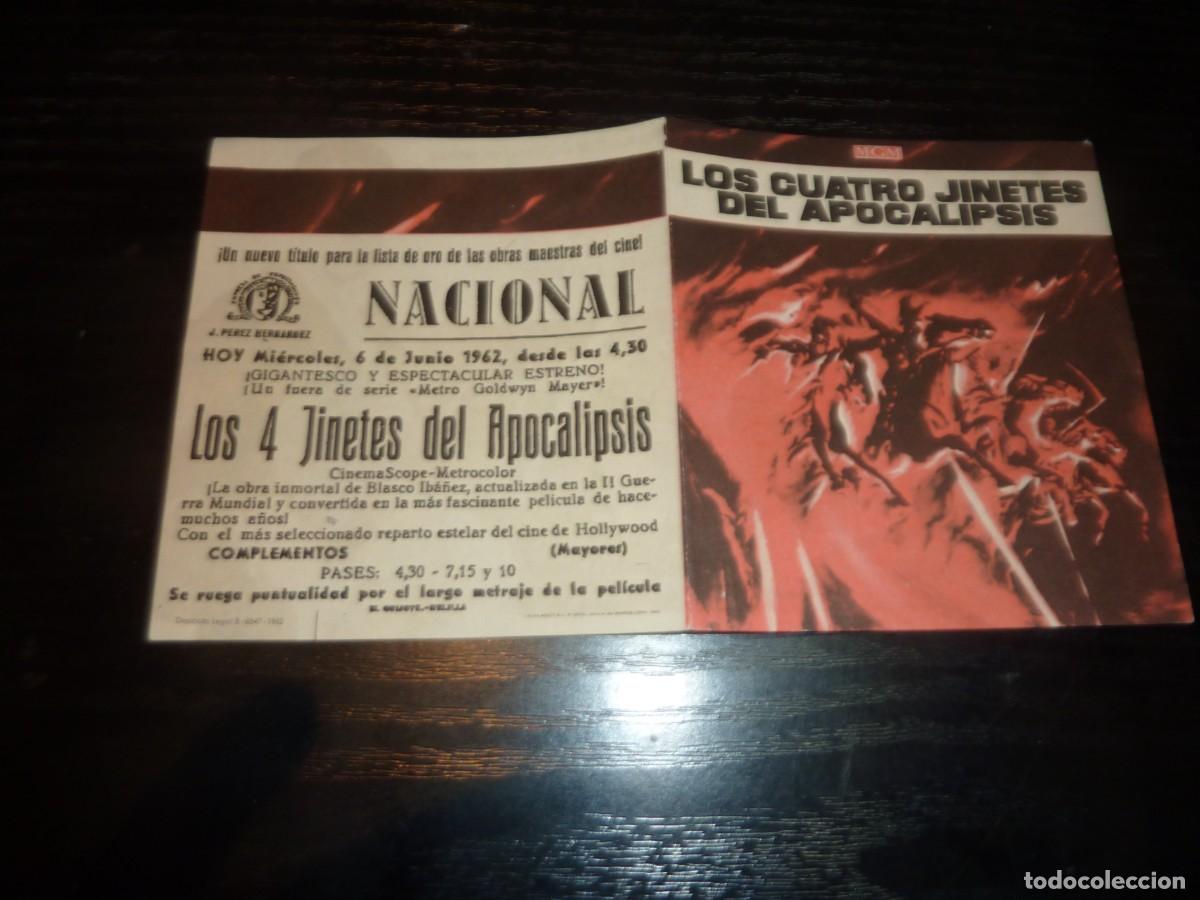 Cine: Folleto de cine LOS CUATRO JINETES DEL APOCALIPSIS con publicidad