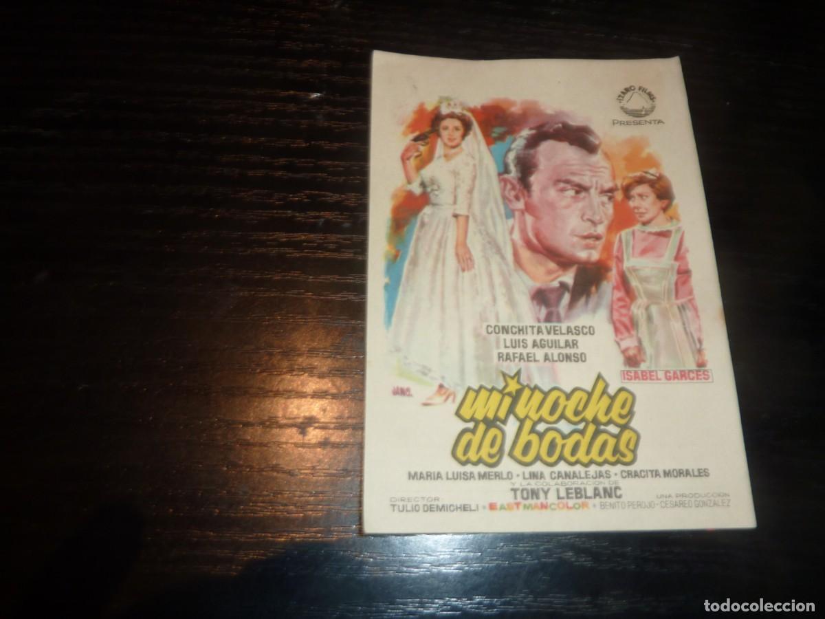 Cine: Folleto de cine MI NOCHE DE BODAS con publicidad