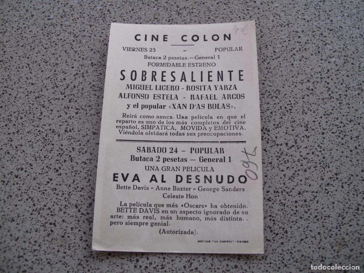 Cine: PROGRAMA DE MANO ORIGINAL EL DE LA FOTO - Foto 2