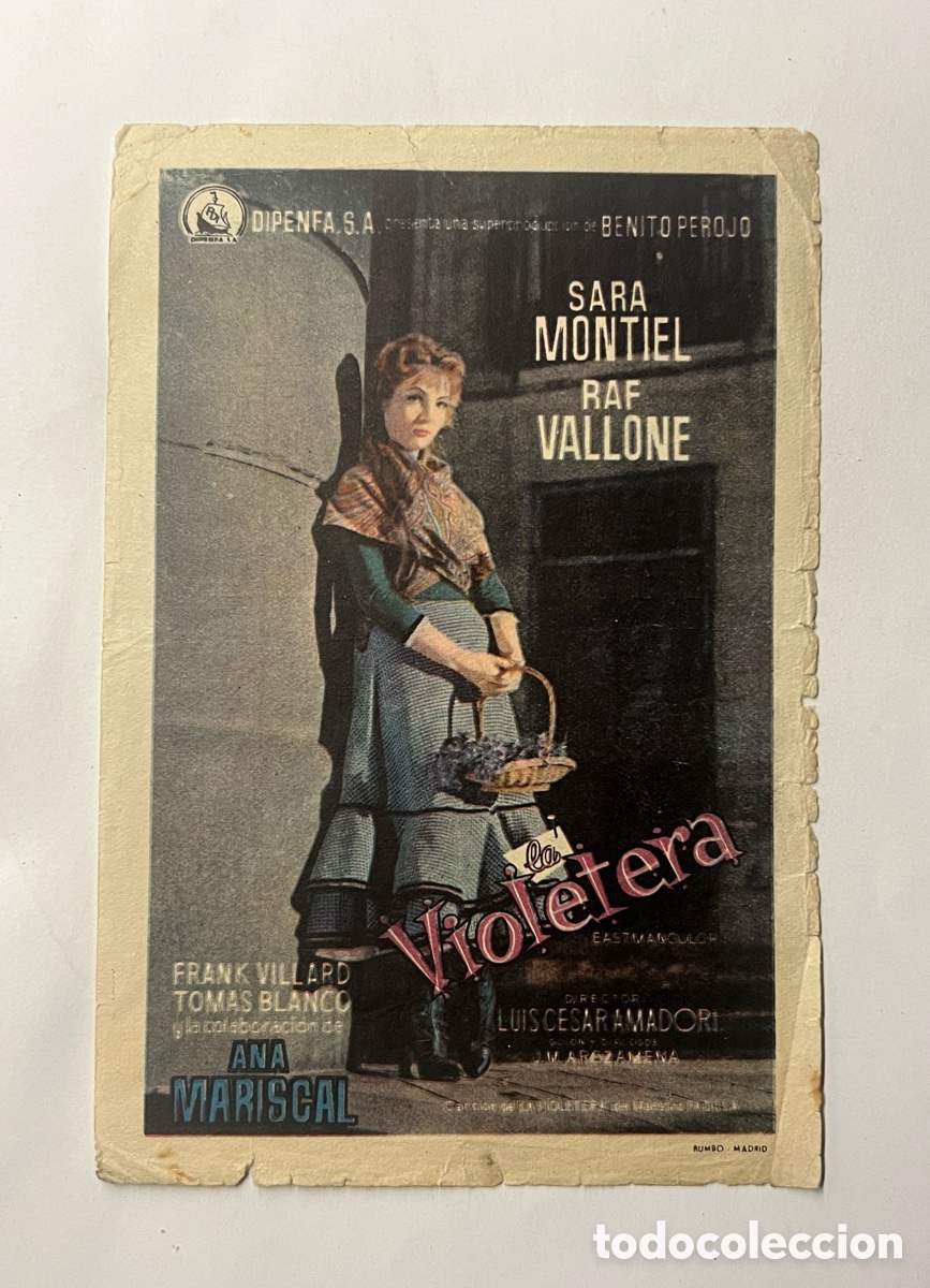 Cine: SARA MONTIEL, la Violetera - El &uacute;ltimo Cuple. Programa publicidad Cine Avenida. Valencia (a.1959)