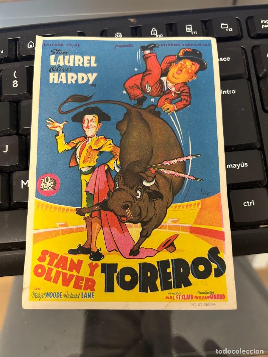 Cine: &ordm;1525 STAN Y OLIVER TOREROS CINE GRAN VIA GERONA CON PUBLICIDAD BUEN ESTADO