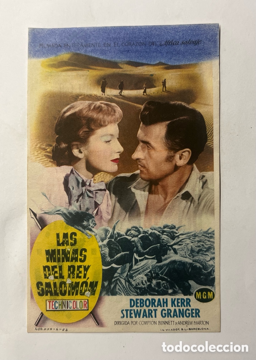 Cine: LAS MINAS DEL REY SALOMON, CON DEBORAH KERR. Publicidad Cinema Price. Valencia (a.1953)