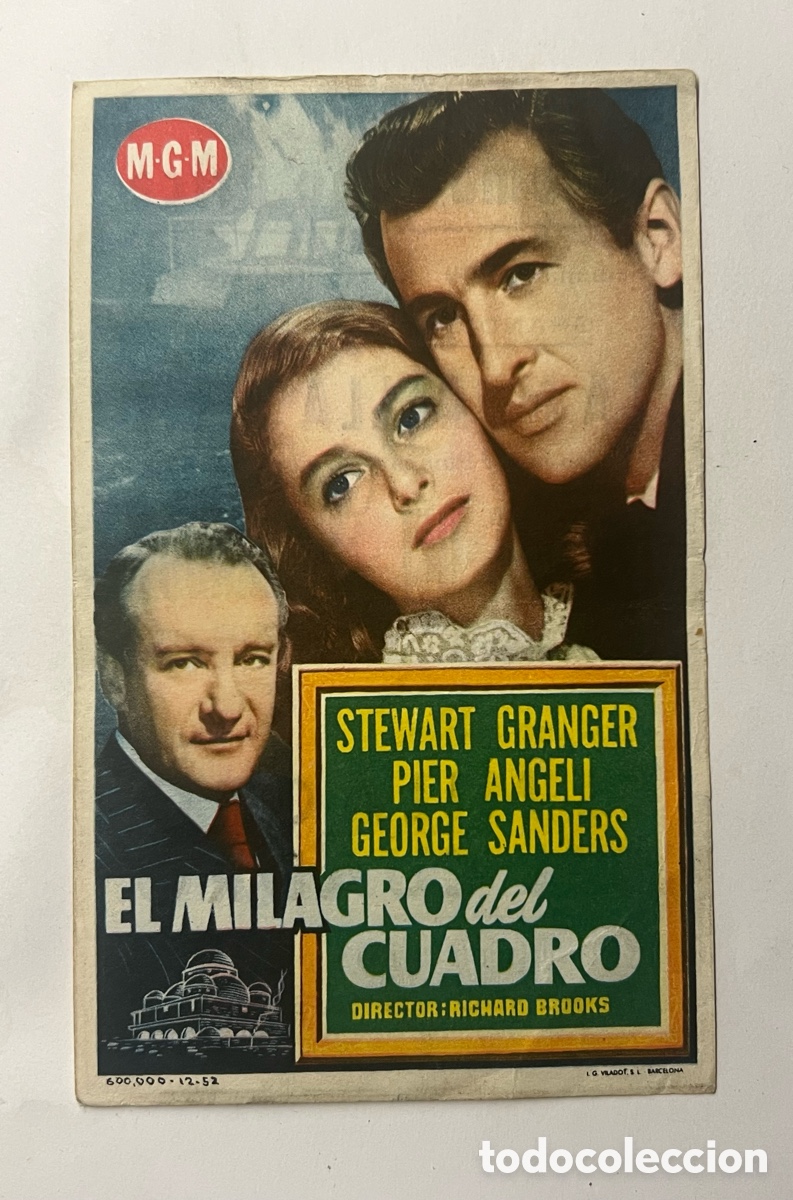 Cine: EL MILAGRO DEL CUADRO, con STEWART GRANGER, PIER ANGELI, Publicidad Cinema Price. Valencia