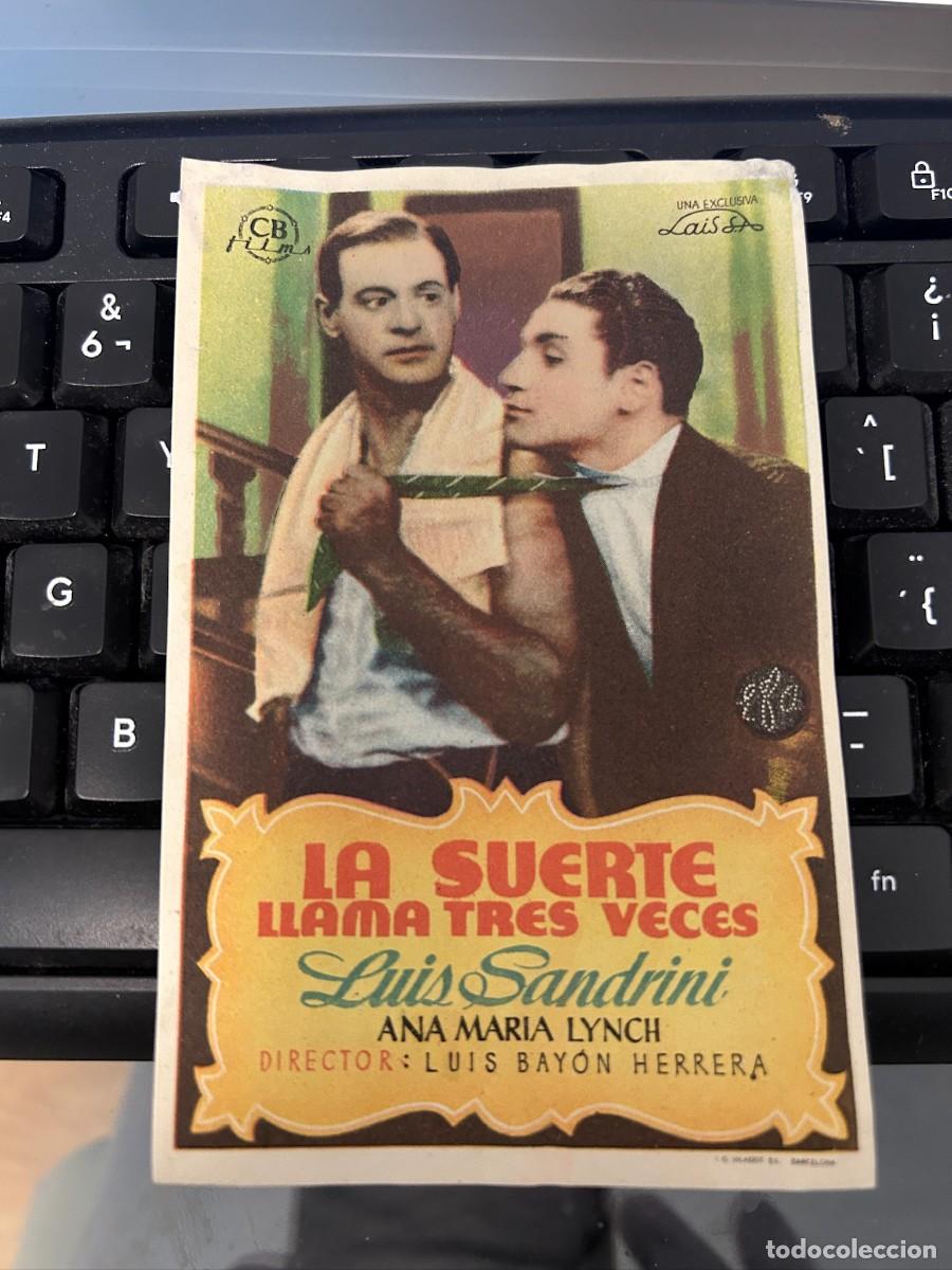 Cine: &ordm;1538 LA SUERTE LLAMA TRES VECES SIN PUBLICIDAD BUEN ESTADO