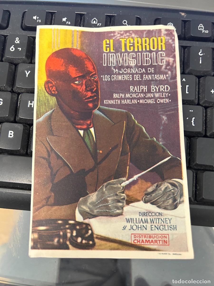 Cine: &ordm;1553 EL TERROR INVISIBLE ALIATAR CINEMA GRANADA CON PUBLICIDAD BUEN ESTADO