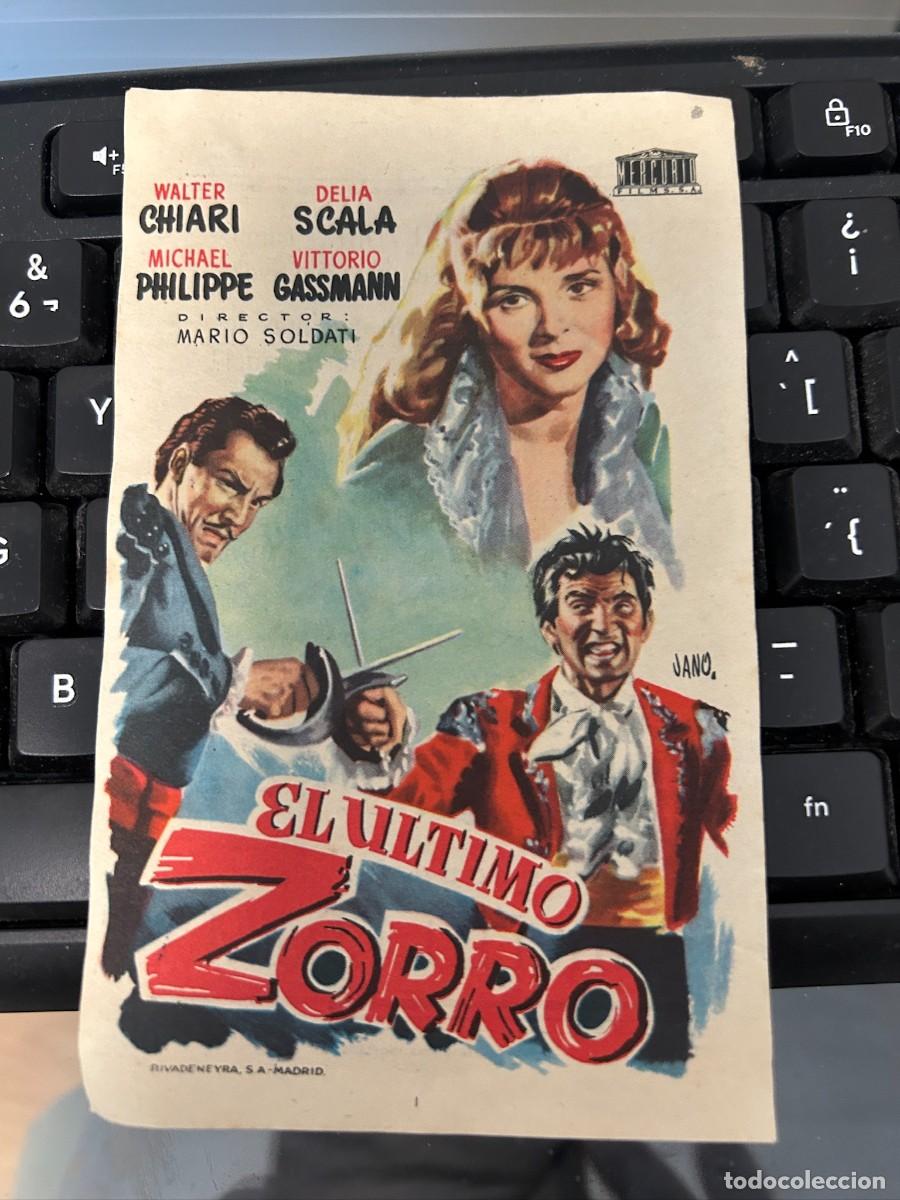 Cine: &ordm;1590 EL ULTIMO ZORRO BARCELO CINEMA NOVELDA ALICANTE CON PUBLICIDAD BUEN ESTADO