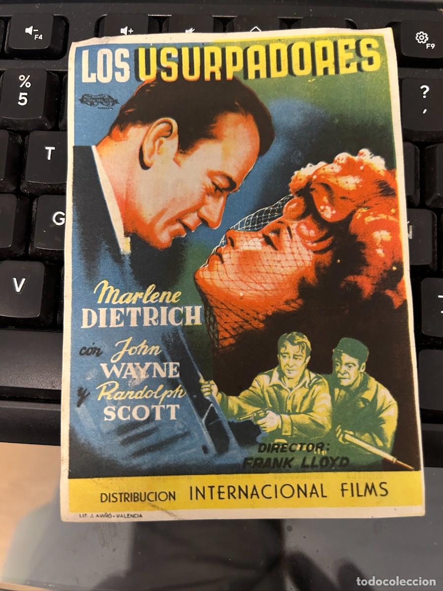 Cine: &ordm;1594 LOS USURPADORES TEATRO BARTRINA REUS CON PUBLICIDAD BUEN ESTADO MARLENE DIETRICH