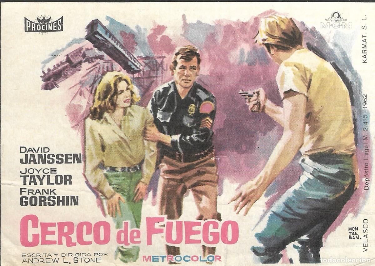 Cine: PROGRAMA DE CINE - CERCO DE FUEGO - DAVID JANSSEN -1963 - MONTALB&Aacute;N - SIN PUBLICIDAD.
