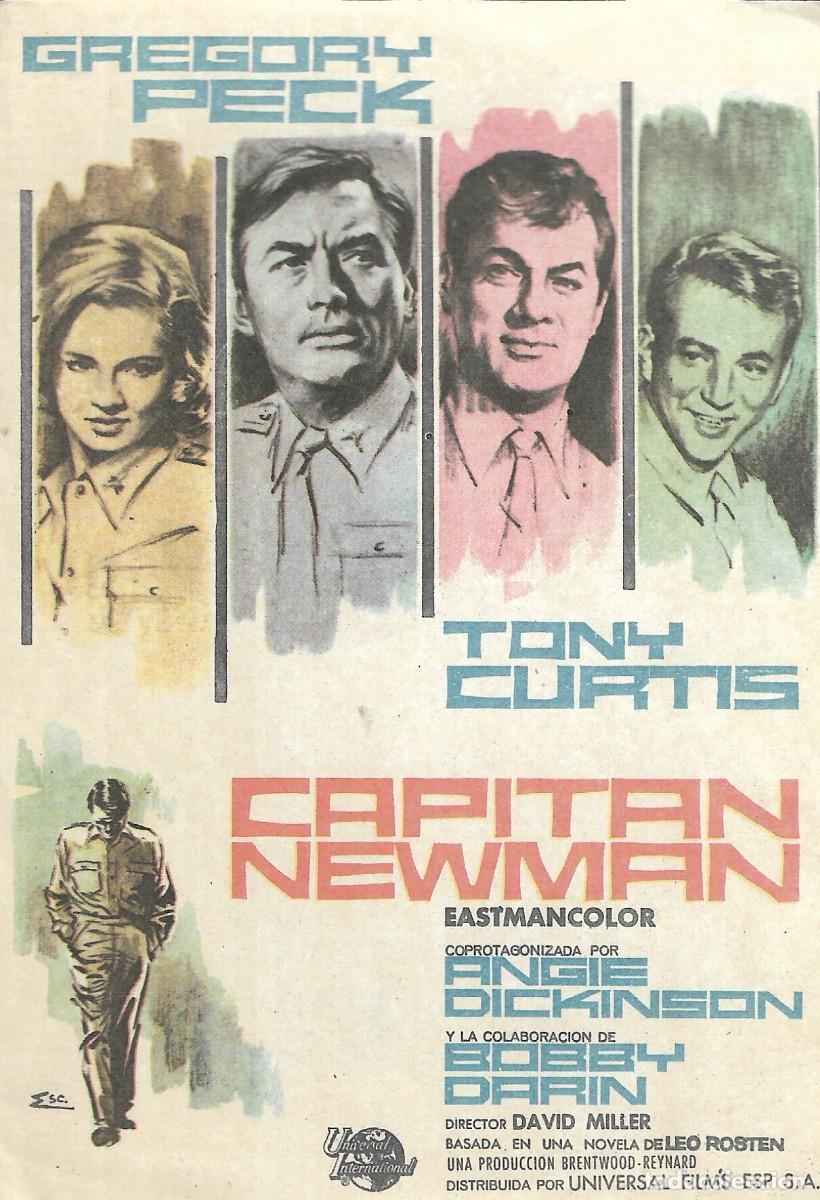 Cine: PROGRAMA DE CINE - CAPIT&Aacute;N NEWMAN - GREGORY PECK, TONY CURTIS - 1963 - ESCOBAR - SIN PUBLICIDAD.
