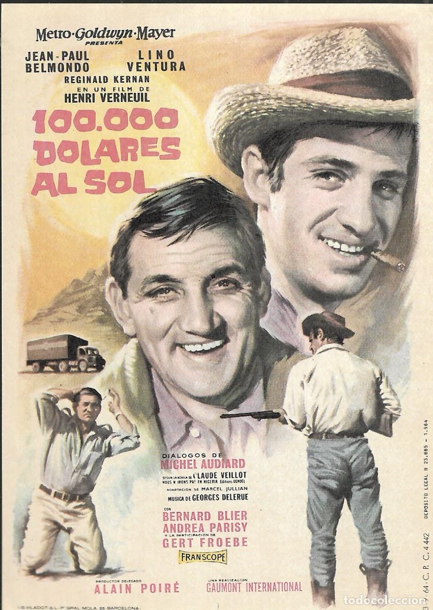 Cine: PROGRAMA DE CINE - 100.000 DOLARES AL SOL - JENA-PAUL BELMONDO - 1964 - SIN PUBLICIDAD.