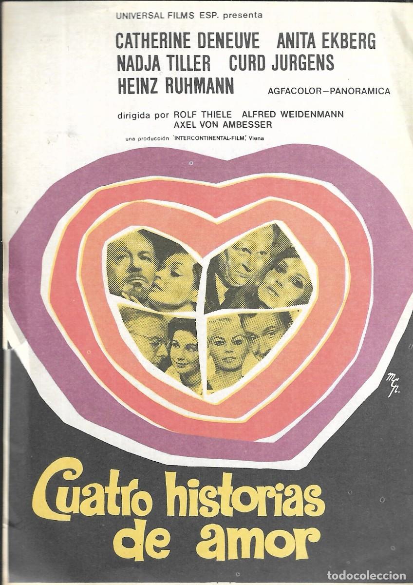 Cine: PROGRAMA DE CINE - CUATRO CANCIONES DE AMOR - CURD JURGENS, CATHERINE DENEUVE - 1965 SIN PUBLICIDAD