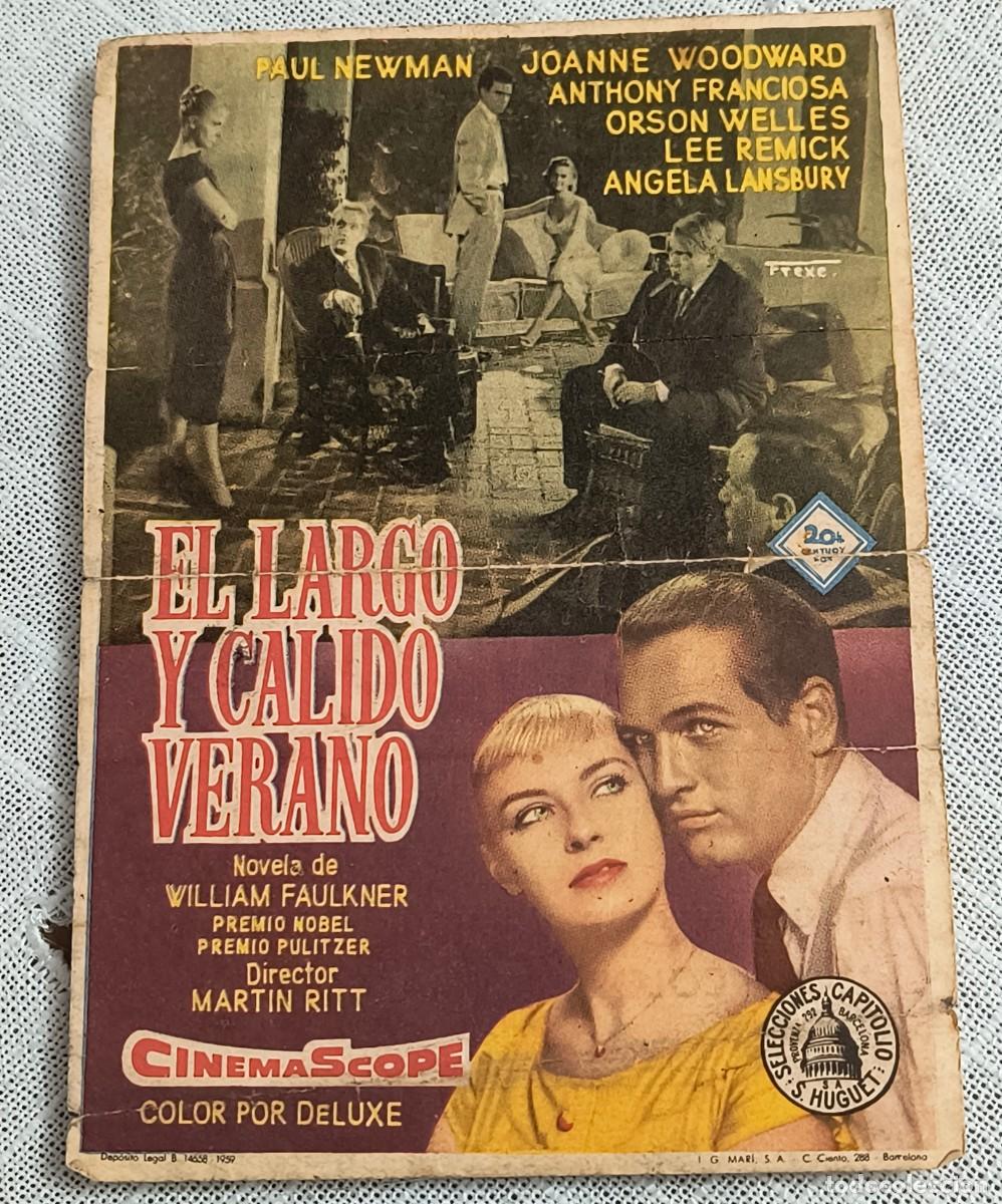 Cine: CINE FOLLETO DE MANO | EL LARGO Y C&Aacute;LIDO VERANO / PAUL NEWMAN - VIRREY CINEMA