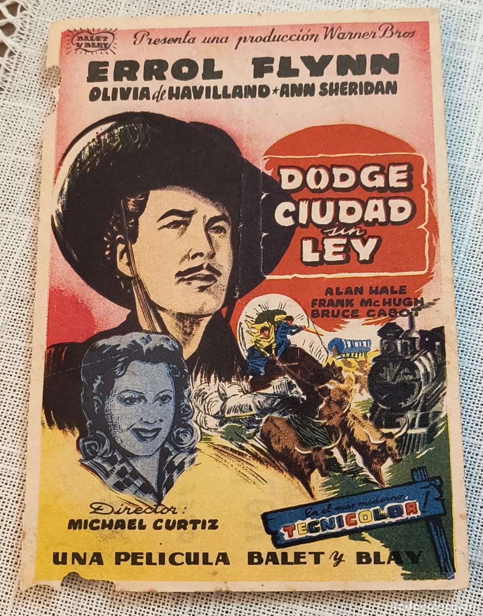 Cine: CINE FOLLETO DE MANO | DODGE CIUDAD SIN LEY - ERROL FLYNN / CINES ALB&Eacute;NIZ VALLESPIR