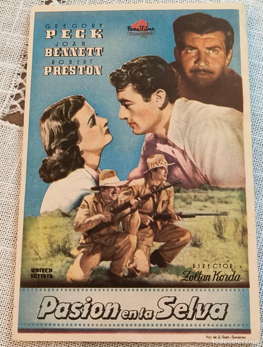Cine: CINE FOLLETO DE MANO | PASI&Oacute;N EN LA SELVA / GREGORY PECK