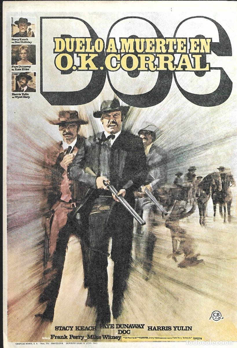 Cine: PROGRAMA DE CINE - DUELO A MUERTE EN O.K. CORRAL - STACEY KEACH, FAYE DUNAWAY - 1972 - SIN PUBLICID