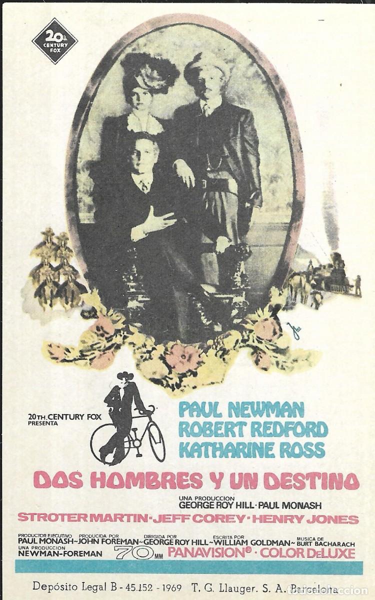 Cine: PROGRAMA DE CINE - DOS HOMBRES Y UN DESTINO - PAUL NEWMAN, ROBERT REDFORD - 1969 - SIN PUBLICIDAD.