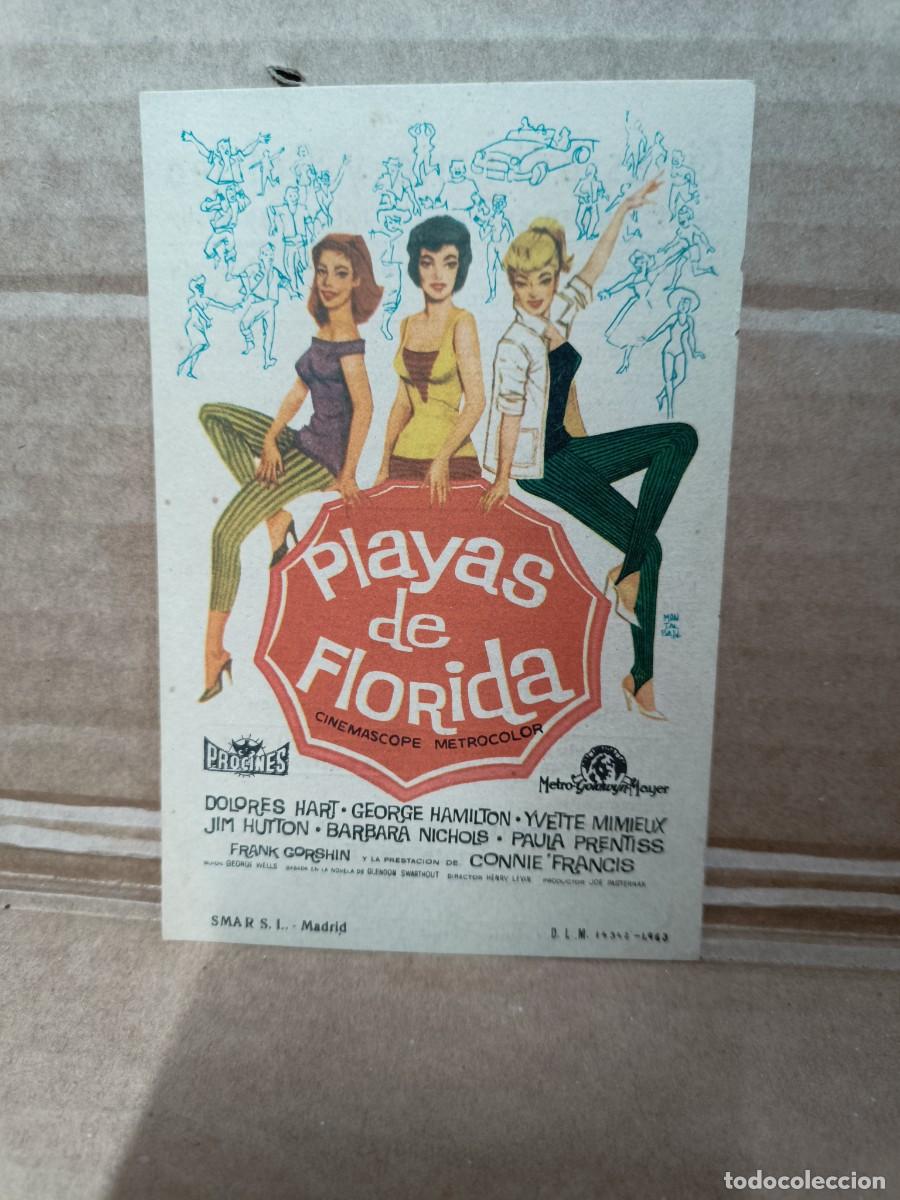 Cine: ANTIGUO PROGRAMA DE CINE BOHEMIO Y GALILEO, PELICULA PLAYAS DE FLORIDA 1963 HOSPITALET, BARCELONA S2