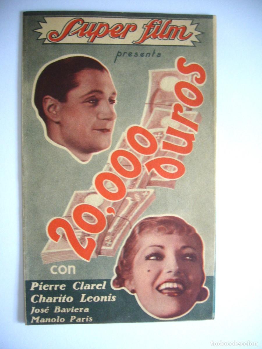Cine: PROGRAMA de MANO 1937 20.000 DUROS Programa Doble - Foto 1