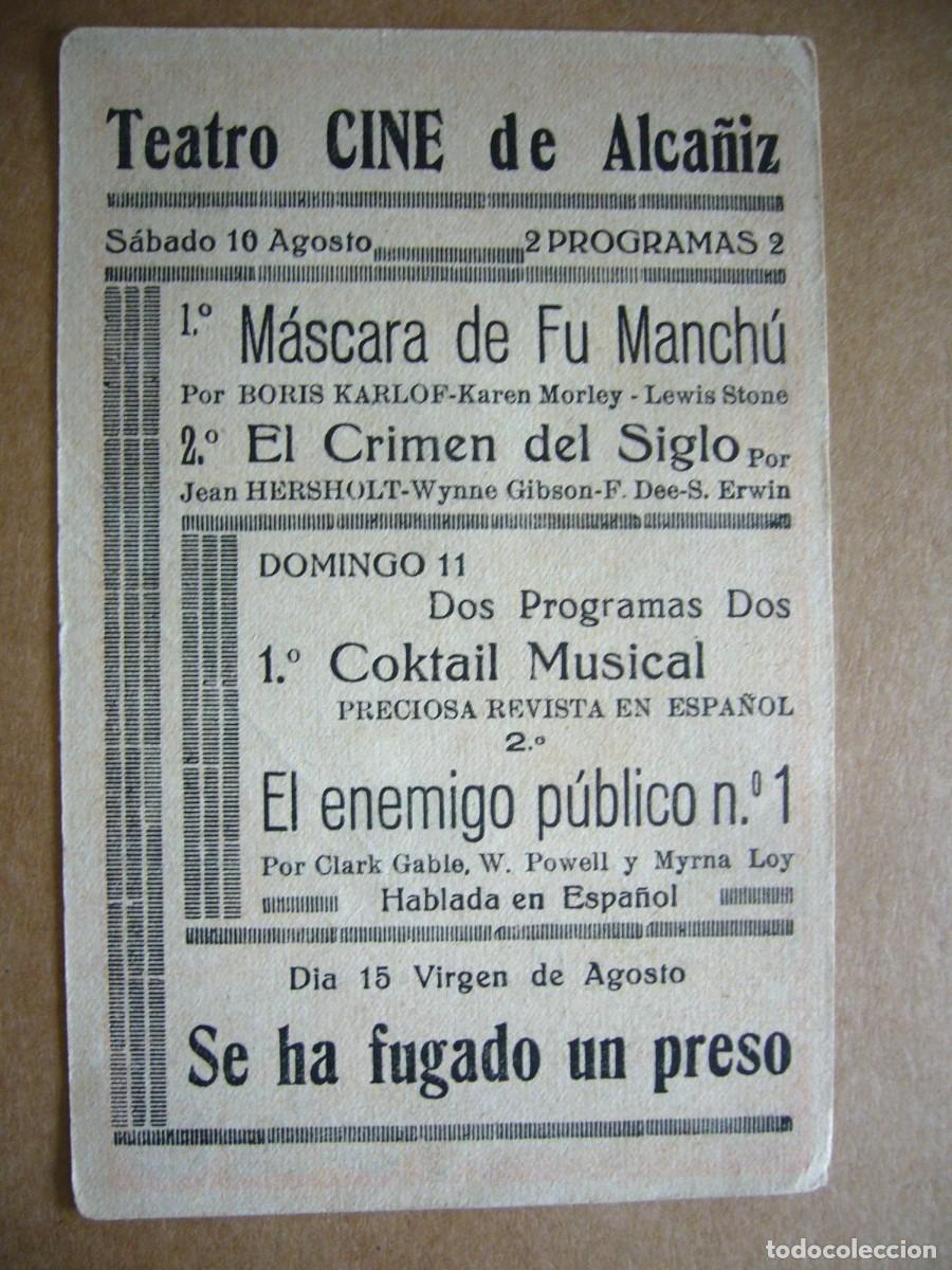 Cine: PROGRAMA de MANO 1935 SE HA FUGADO UN PRESO Programa Doble - Foto 2