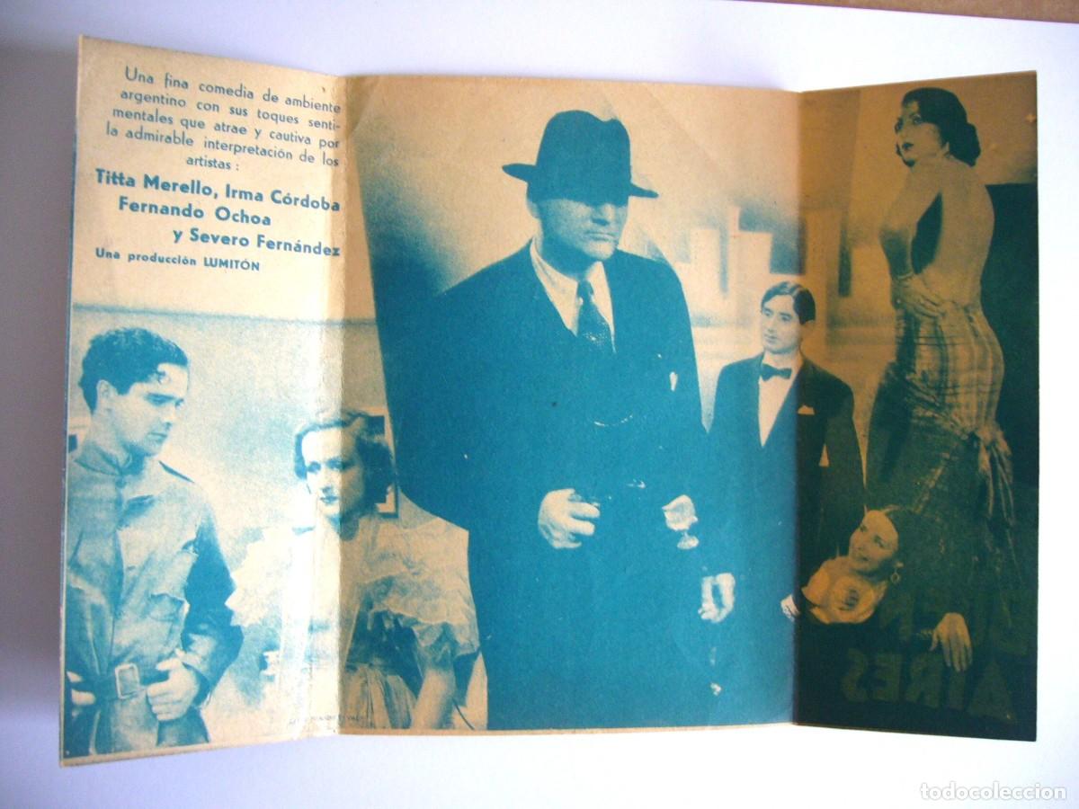Cine: PROGRAMA de MANO 1935 NOCHES DE BUENOS AIRES Programa Doble - Foto 2