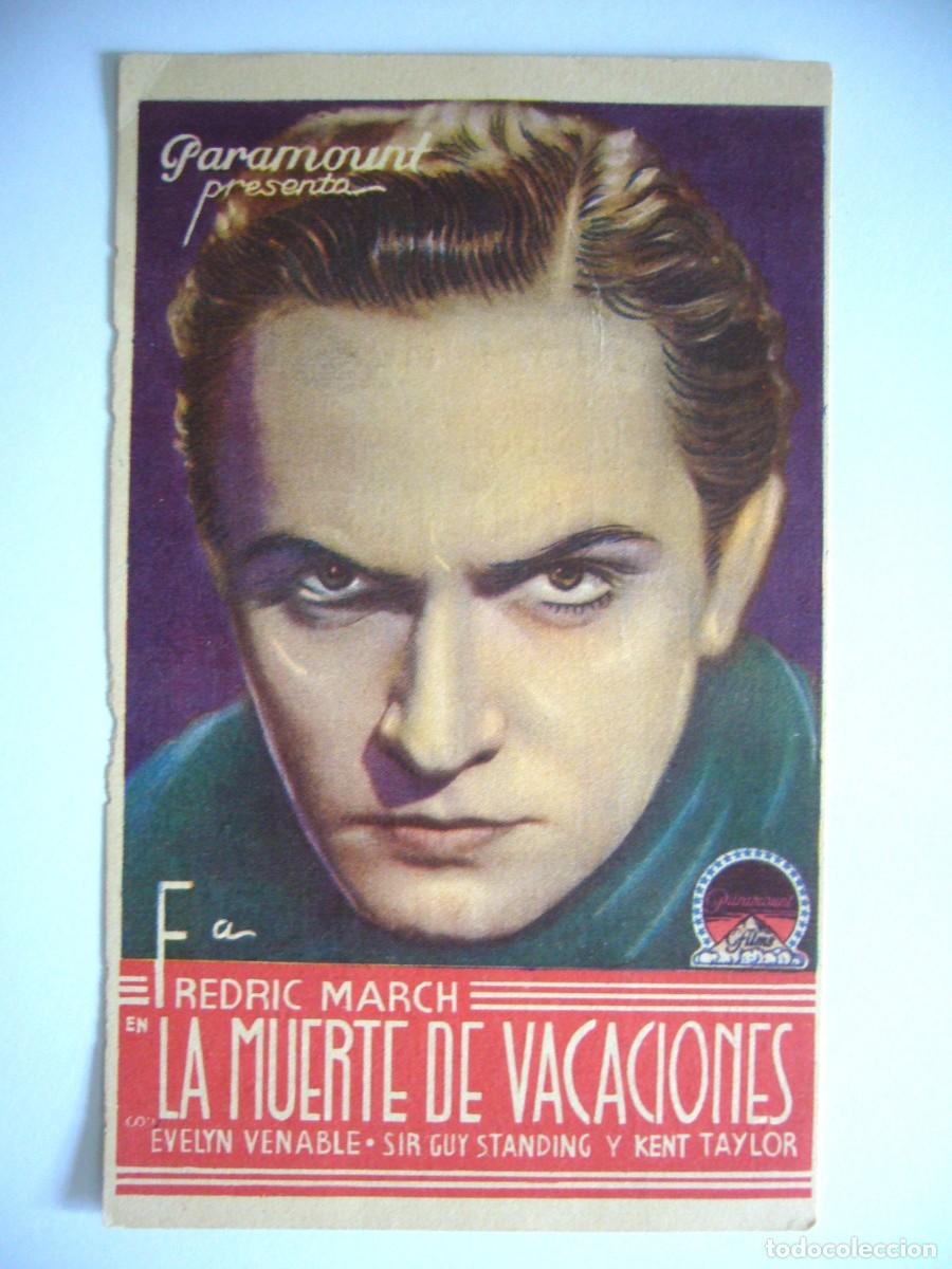 Cine: PROGRAMA de MANO 1934 LA MUERTE DE VACACIONES Programa Doble