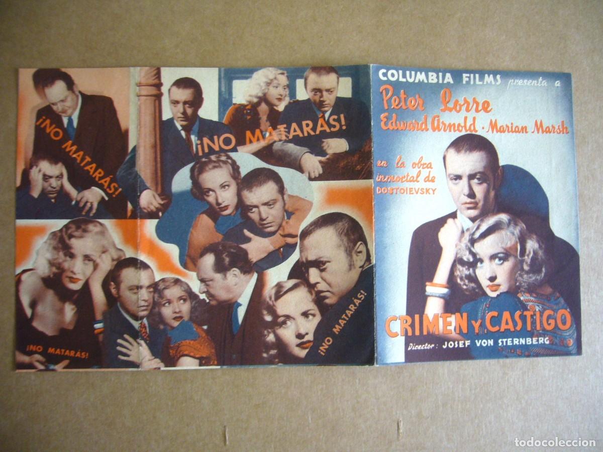 Cine: PROGRAMA de MANO 1935 CRIMEN Y CASTIGO - Foto 3