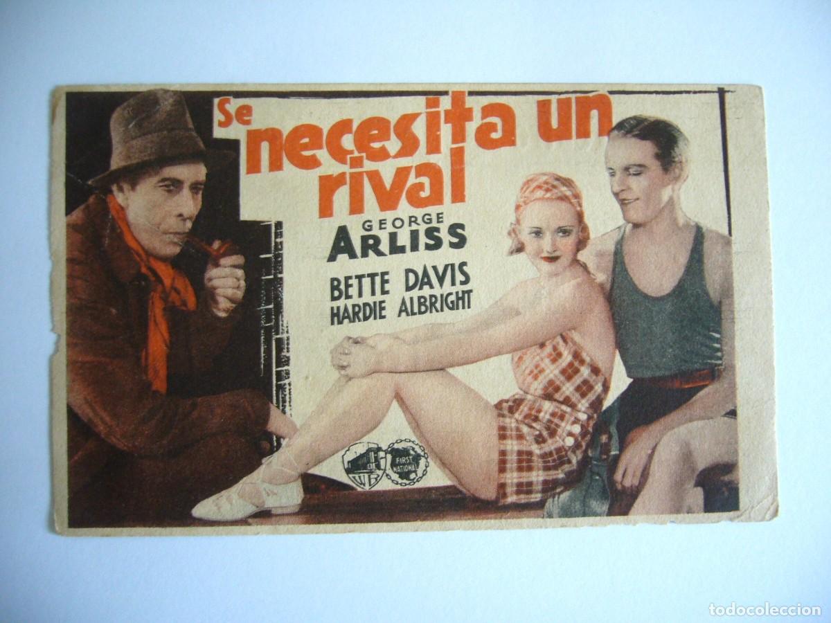 Cine: PROGRAMA de MANO 1933 SE NECESITA UN RIVAL Programa Doble