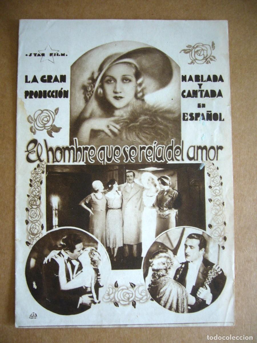 Cine: PROGRAMA de MANO 1935 EL HOMBRE QUE SE RE&Iacute;A DEL AMOR