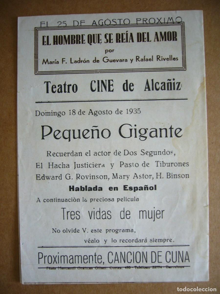 Cine: PROGRAMA de MANO 1935 EL HOMBRE QUE SE RE&Iacute;A DEL AMOR - Foto 3