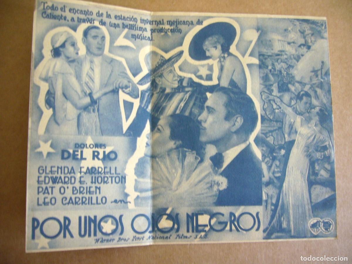 Cine: PROGRAMA de MANO 1935 AQU&Iacute; POR UNOS OJOS NEGROS Programa Doble - Foto 2