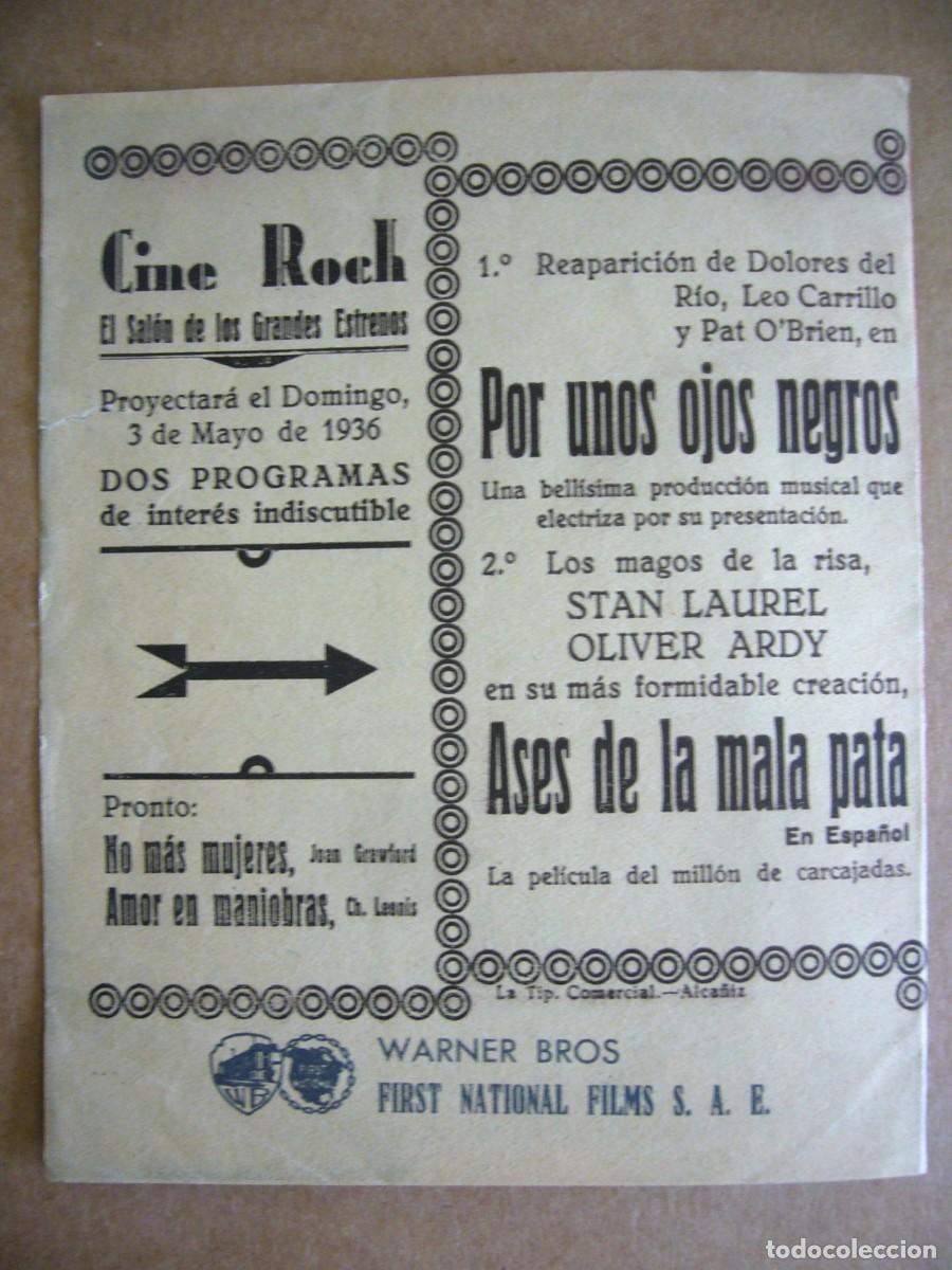 Cine: PROGRAMA de MANO 1935 AQU&Iacute; POR UNOS OJOS NEGROS Programa Doble - Foto 3