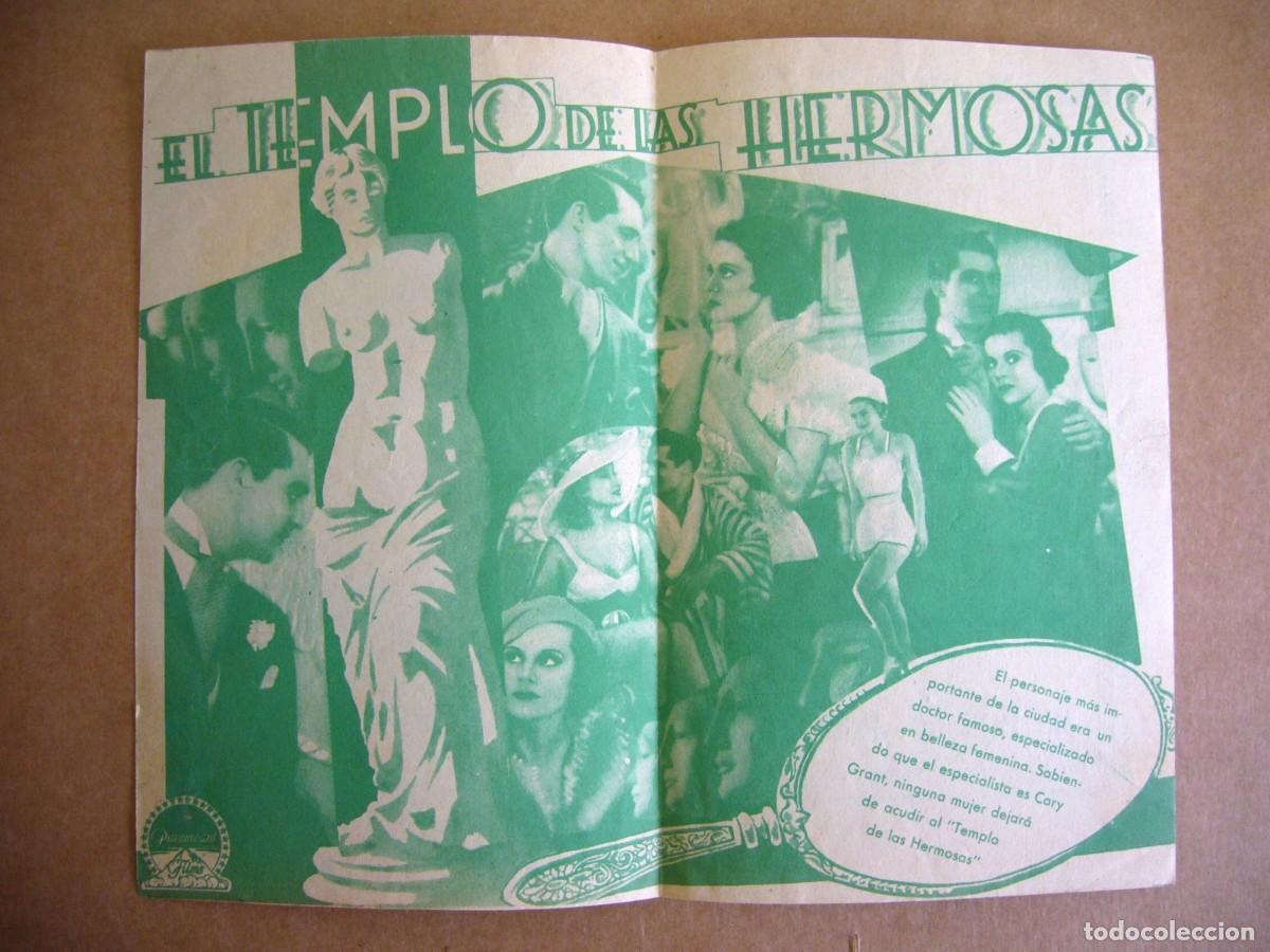 Cine: PROGRAMA de MANO 1934 EL TEMPLO DE LAS HERMOSAS Programa Doble - Foto 2