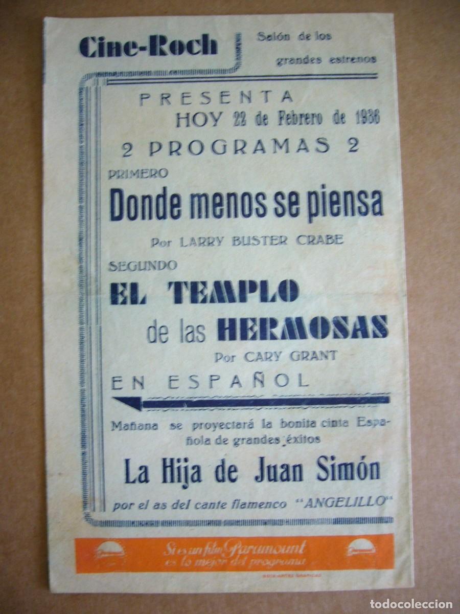 Cine: PROGRAMA de MANO 1934 EL TEMPLO DE LAS HERMOSAS Programa Doble - Foto 3