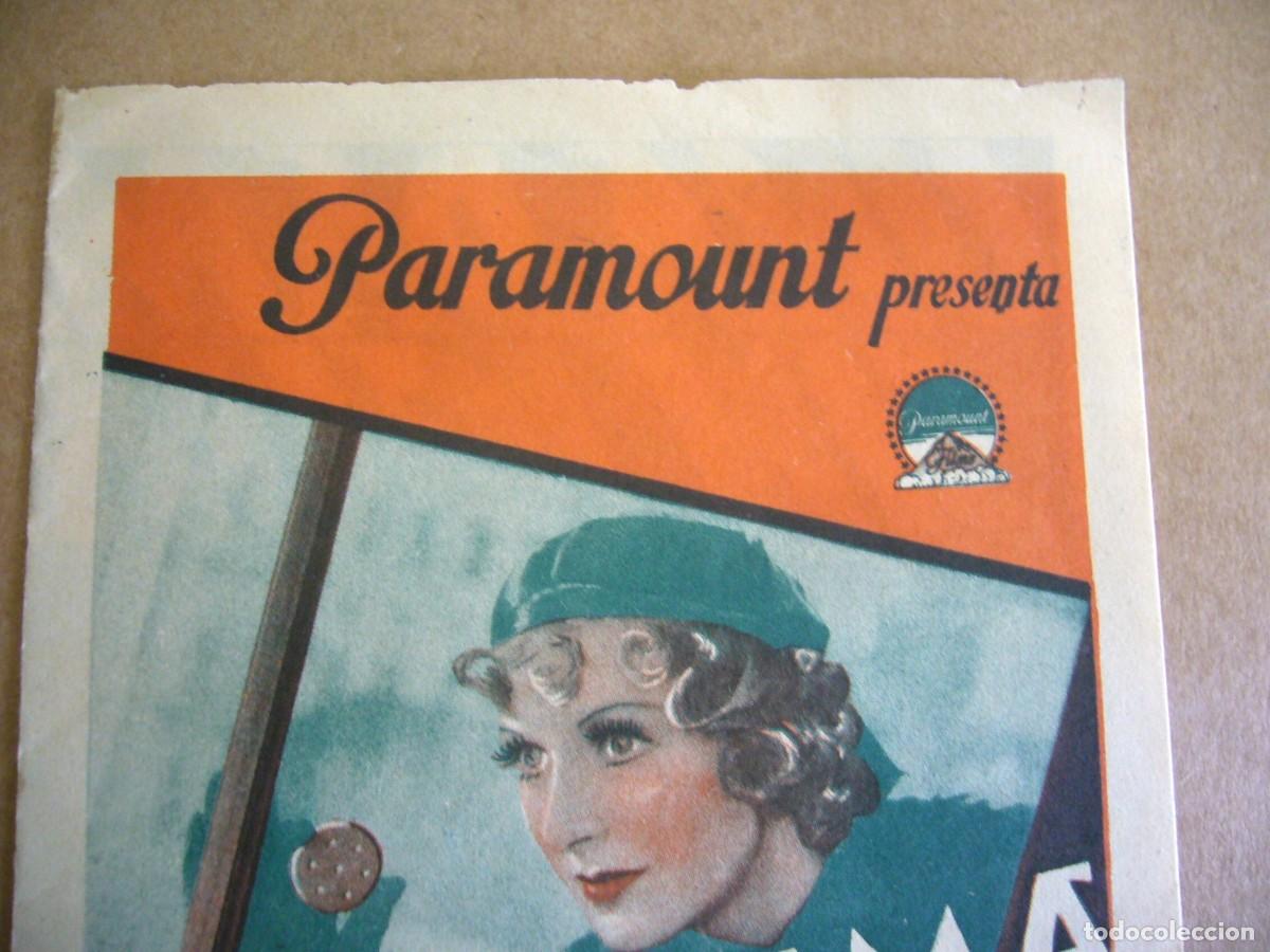 Cine: PROGRAMA de MANO 1936 UNA DAMA SIN IGUAL Programa Doble - Foto 2