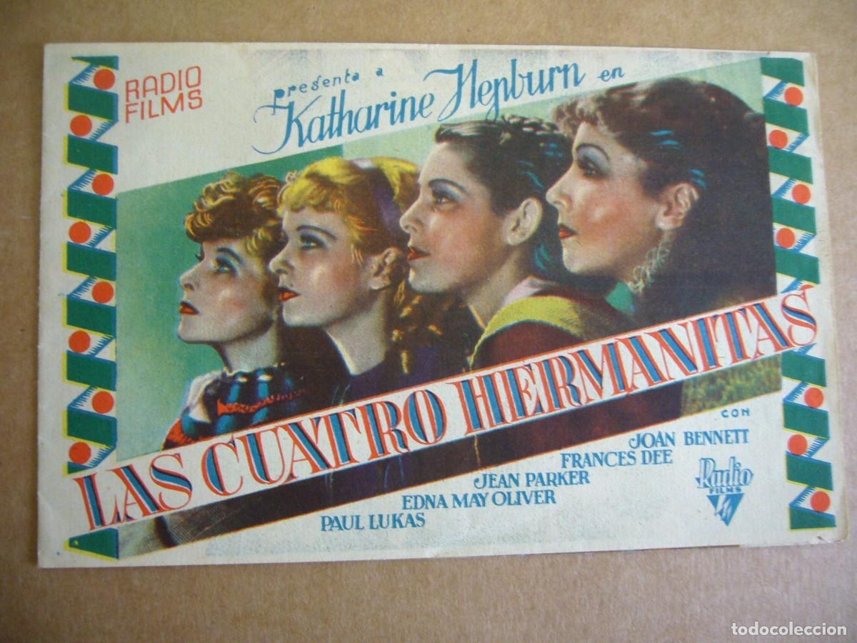 Cine: PROGRAMA de MANO 1935 LAS CUATRO HERMANITAS Programa Doble