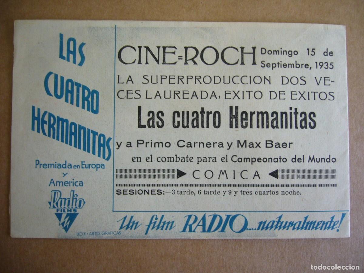 Cine: PROGRAMA de MANO 1935 LAS CUATRO HERMANITAS Programa Doble - Foto 3